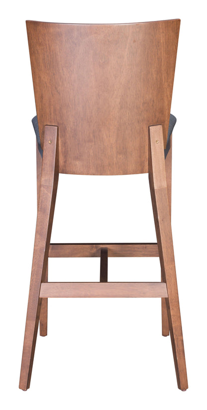 Ambrose Barstool (Set of 2) Walnut & Dark Gray - Disselt Designs