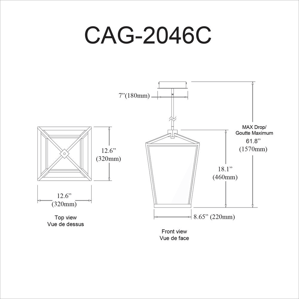 CAGE | Painted Black Metal Ceiling Pendant - Disselt Designs