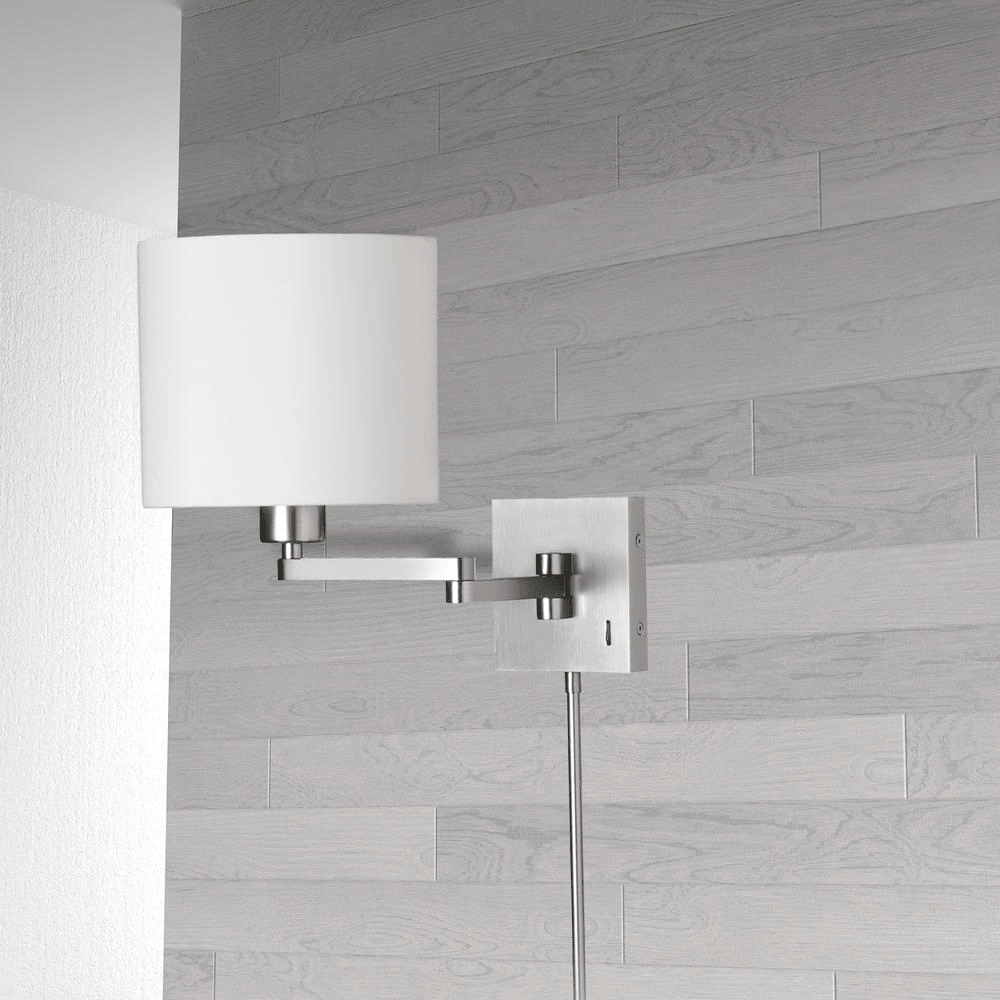 DESMOND | Swing Arm Satin Chrome Wall Lamp - Disselt Designs