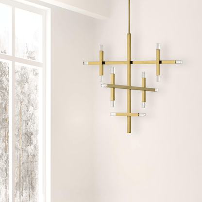 FRANCESCA | Modern Brass 14-light Chandelier - Disselt Designs