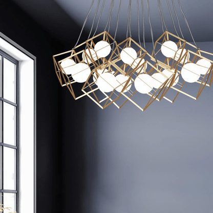 THOMSON | Painted Gold Metal Halogen Ceiling Pendant - Disselt Designs