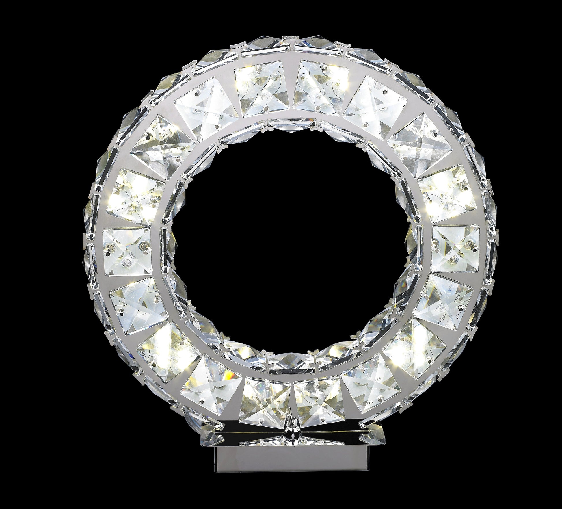 Round Crystal Extravaganza 11" Table Lamp // Chrome - Disselt Designs
