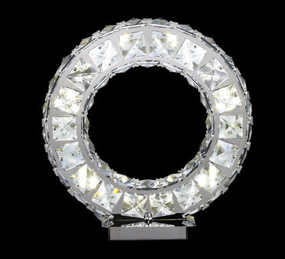 Round Crystal Extravaganza 11" Table Lamp // Chrome - Disselt Designs