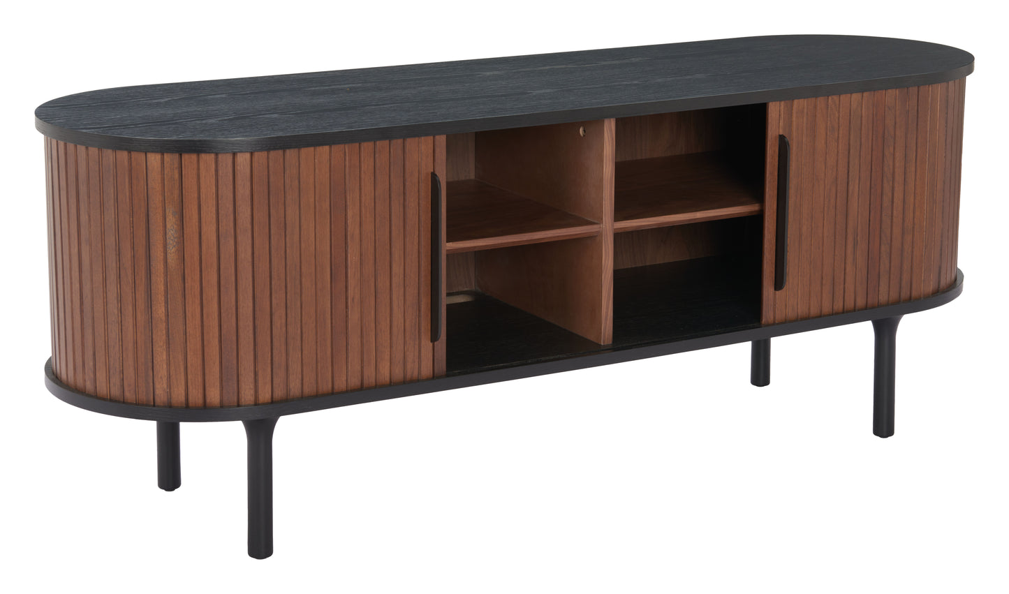 Koriana Entertainment Stand Black & Walnut - Disselt Designs