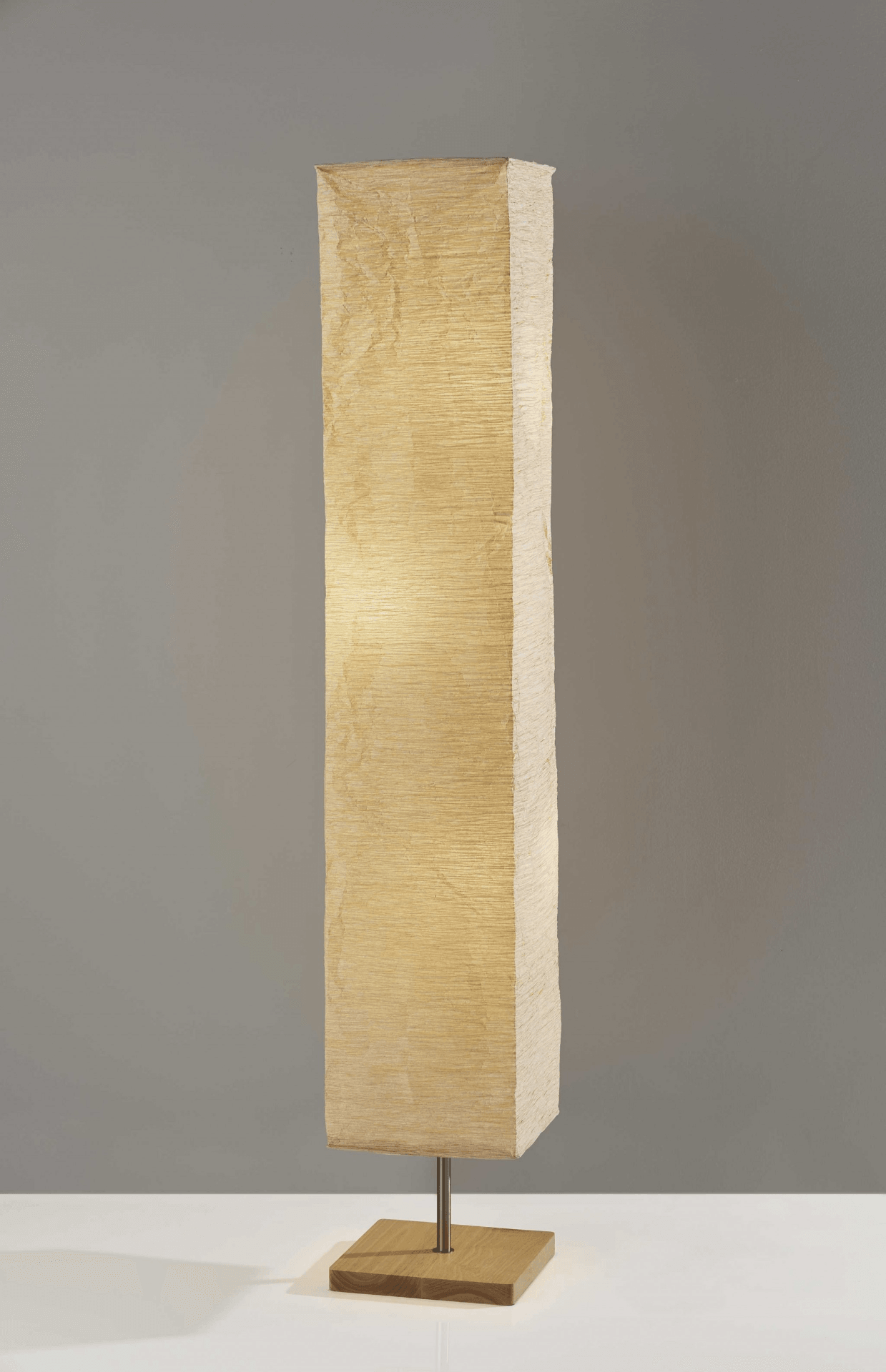 PAPER | Wildside Paper Shade Floor Lamp With Natural Wood Base - Disselt Designs