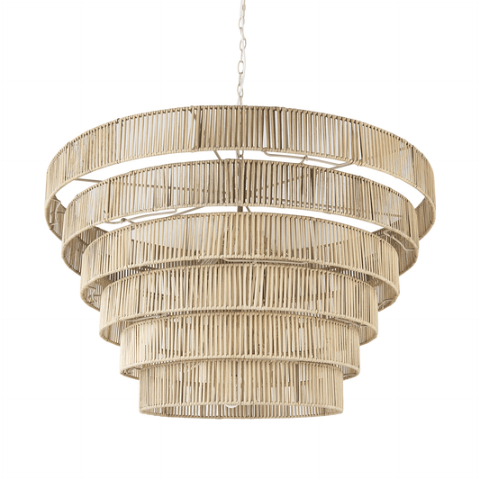 BOHO | Light Brown Six Tier Hanging Chandelier - Disselt Designs