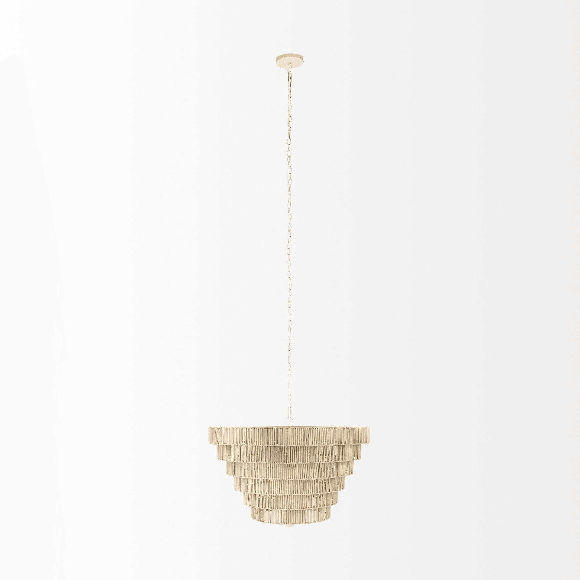 BOHO | Light Brown Six Tier Hanging Chandelier - Disselt Designs