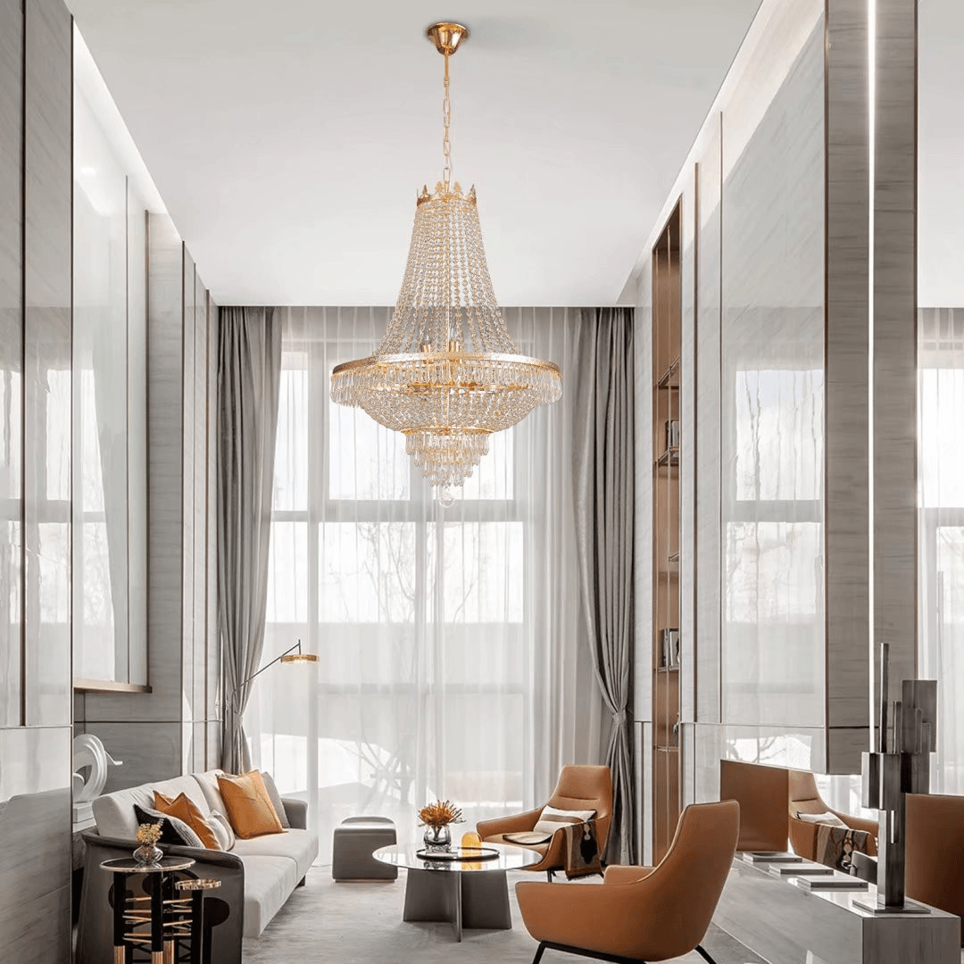 ICON | Glam Gold Faux Crystal Chandelier - Disselt Designs