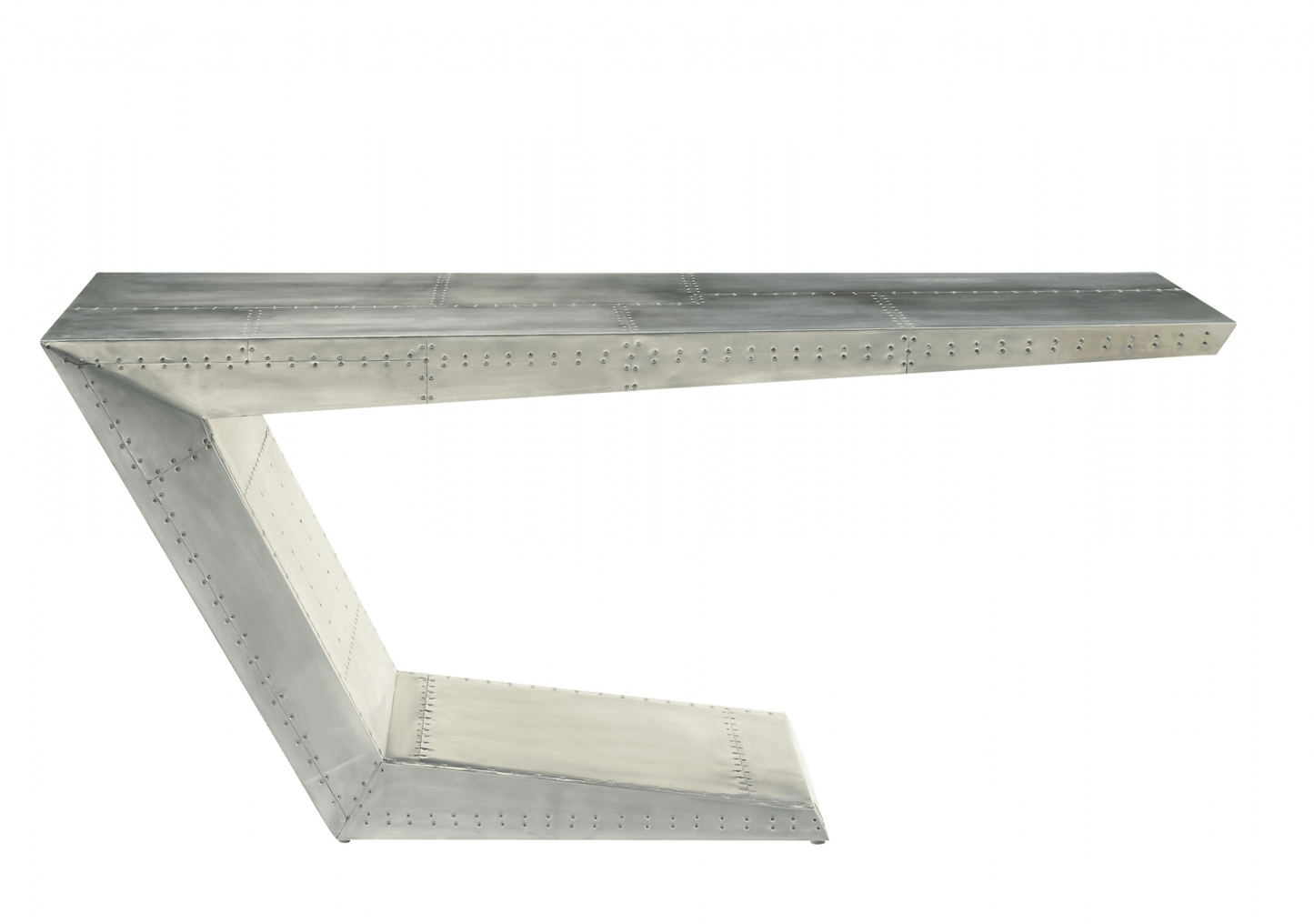 AVIATOR | 71" Silver Aluminum Writing Desk - Disselt Designs