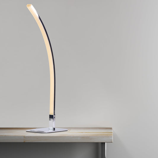 Modern Arc Design Table Lamp // Chrome - Disselt Designs
