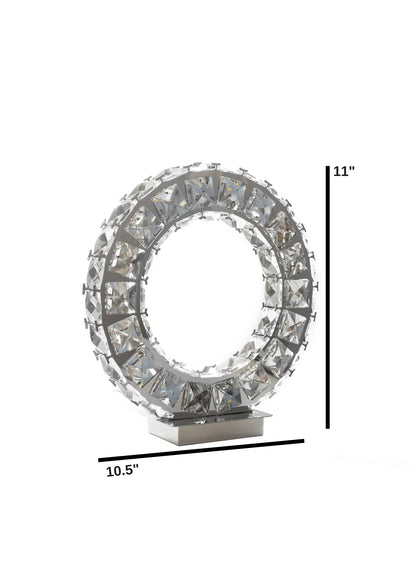 Round Crystal Extravaganza 11" Table Lamp // Chrome - Disselt Designs