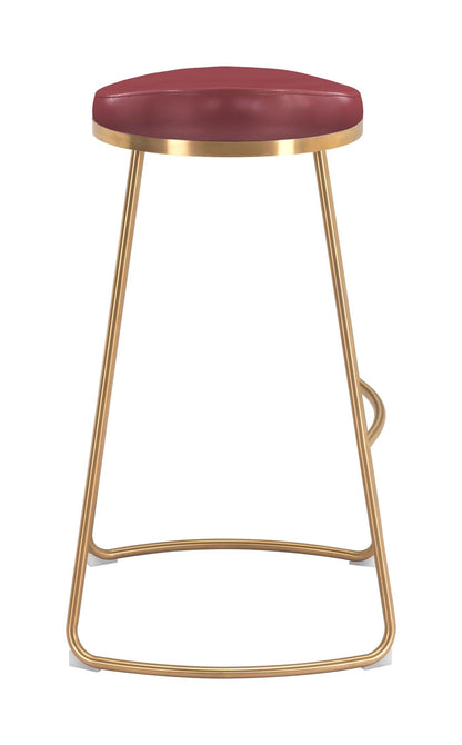 Bree Barstool (Set of 2) Burgundy & Gold - Disselt Designs