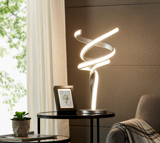 Munich Silver Table Lamp // LED Strip & Touch Dimmer - Disselt Designs