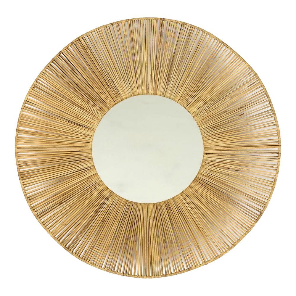 REMI | Iron and Cane Framed Round Mirror - Disselt Designs