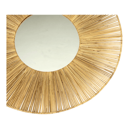 REMI | Iron and Cane Framed Round Mirror - Disselt Designs