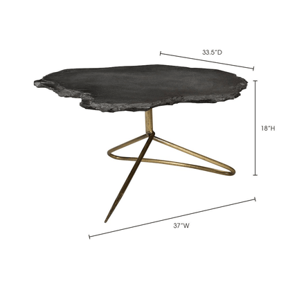 SHERIDAN | Stone and Metal Coffee Table - Disselt Designs