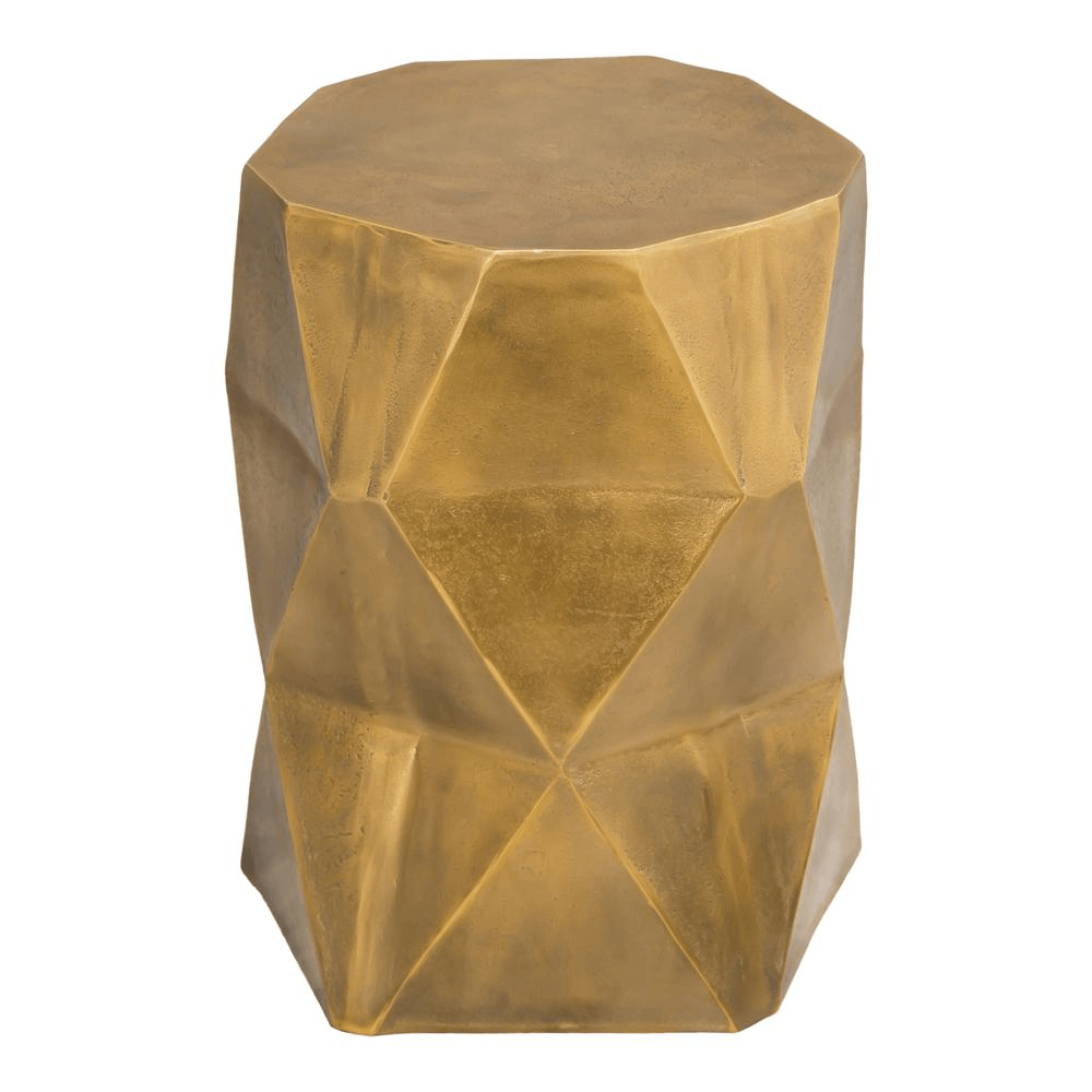 QUINTUS | Geometric Design Antique Brass Accent Table - Disselt Designs