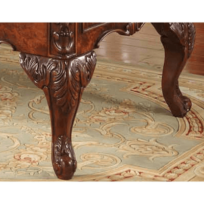 REGAL | Executive 72" Wood Office Desk With Hand Carved Designs in Cherry - Disselt Designs