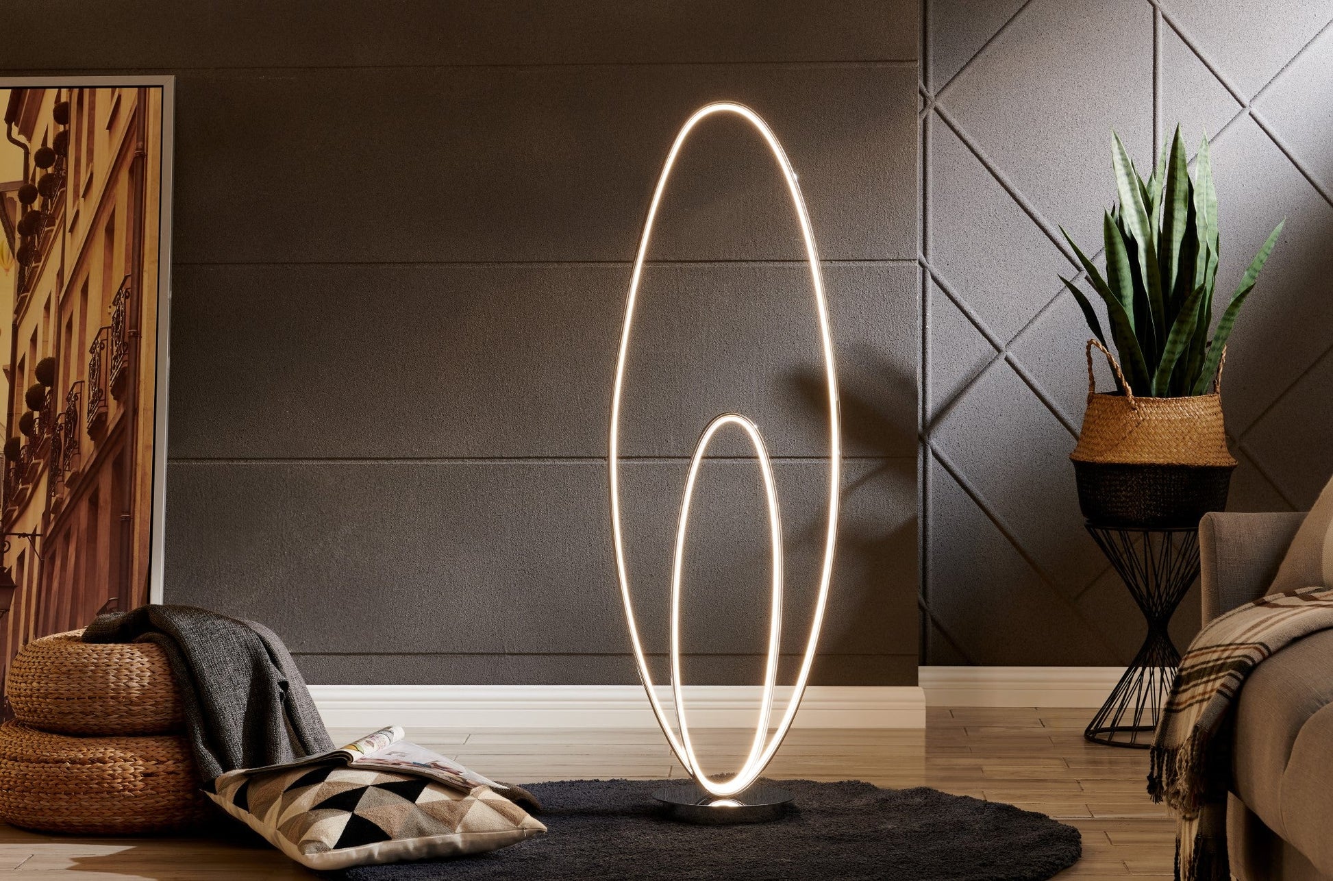 Milan Chrome LED 65" Floor Lamp // Dimmable - Disselt Designs