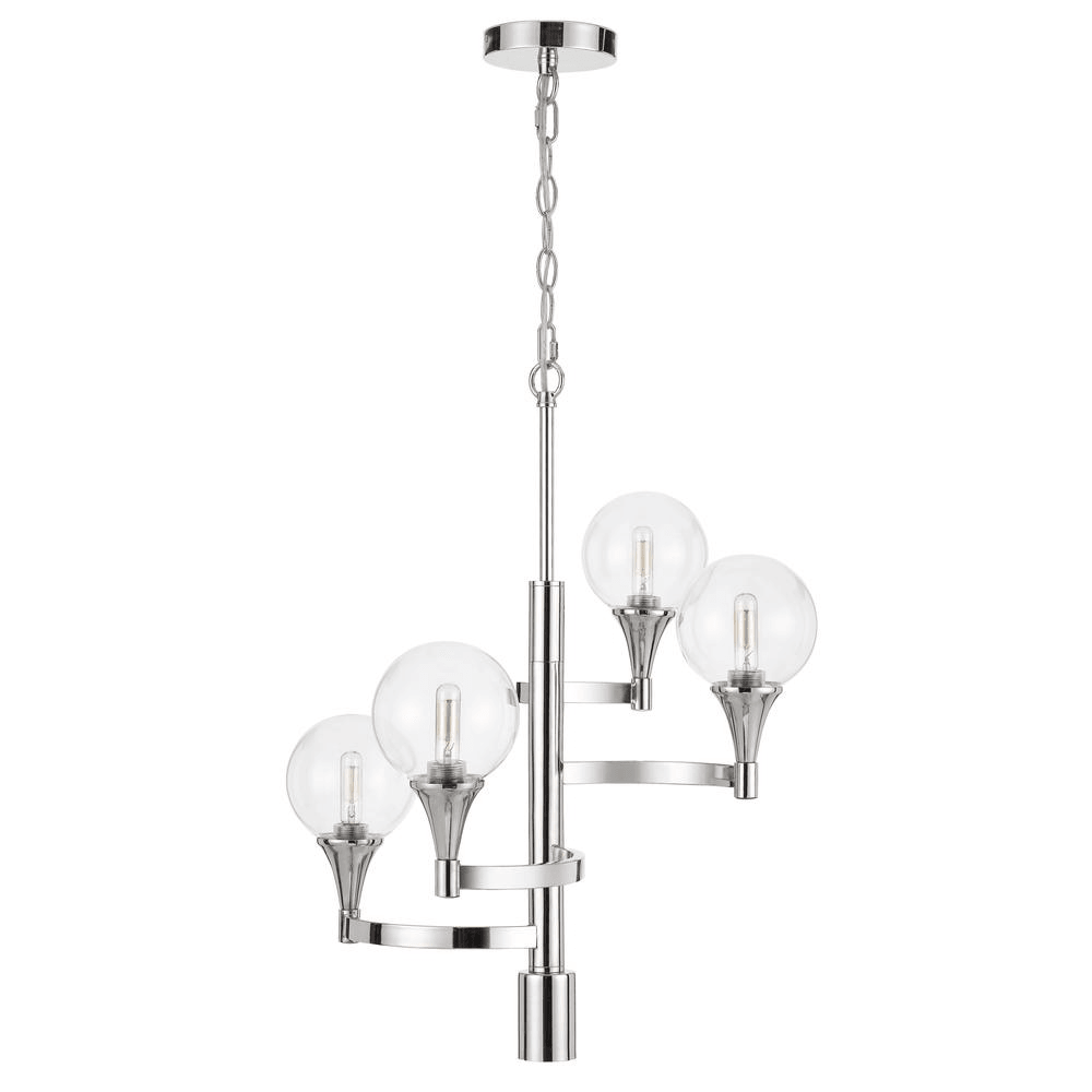 MILBANK | 4-Light Chrome Chandelier - Disselt Designs