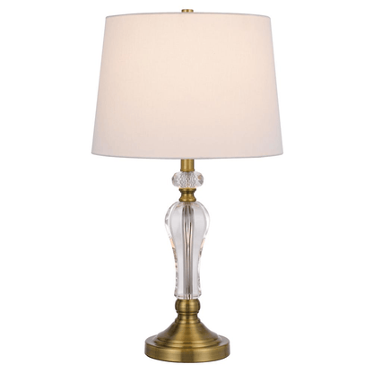 EASTHAM | Pair of Classic Crystal and Brushed Metal Table Lamps - Disselt Designs