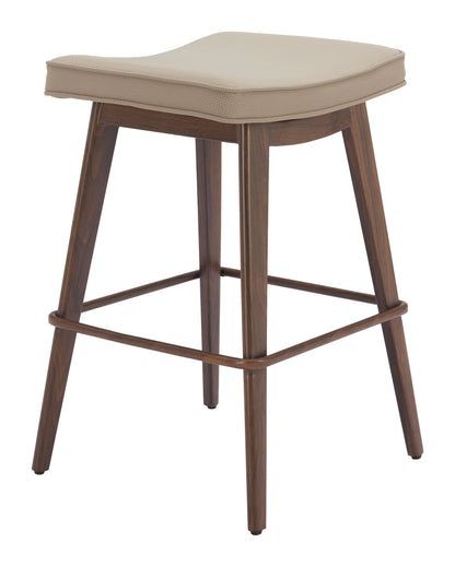 Divat Counter Stool (Set of 2) Beige & Walnut - Disselt Designs