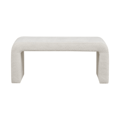 STEVE WHITE | White Boucle Waterfall Bench - Disselt Designs