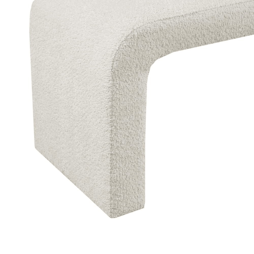 STEVE WHITE | White Boucle Waterfall Bench - Disselt Designs