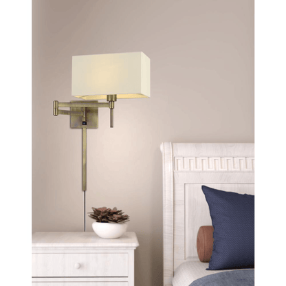 ROBSON CHROME | White Shade and Chrome Swing Arm Reading Lamp - Disselt Designs