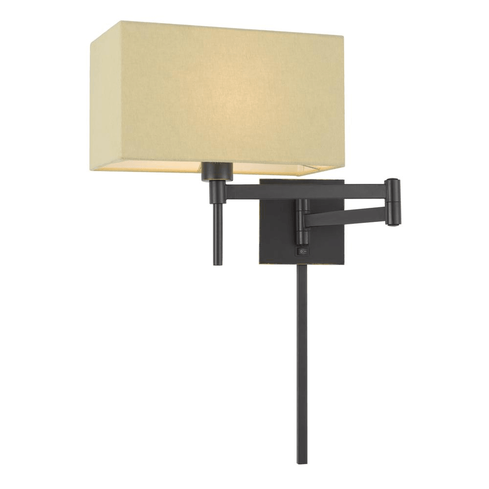 ROBSON BLACK | Tan Shade and Black Swing Arm Reading Lamp - Disselt Designs