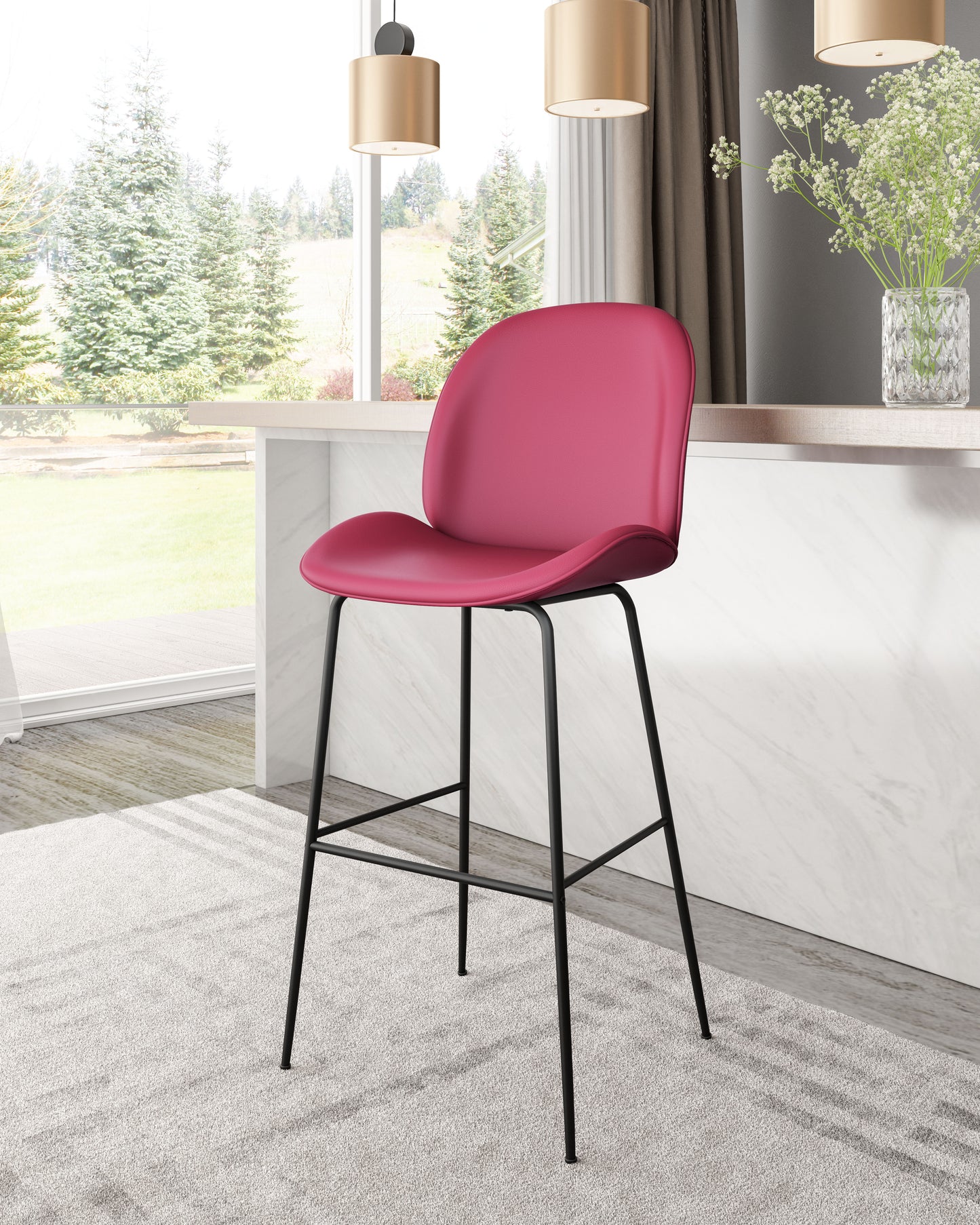 Miles Barstool Red - Disselt Designs