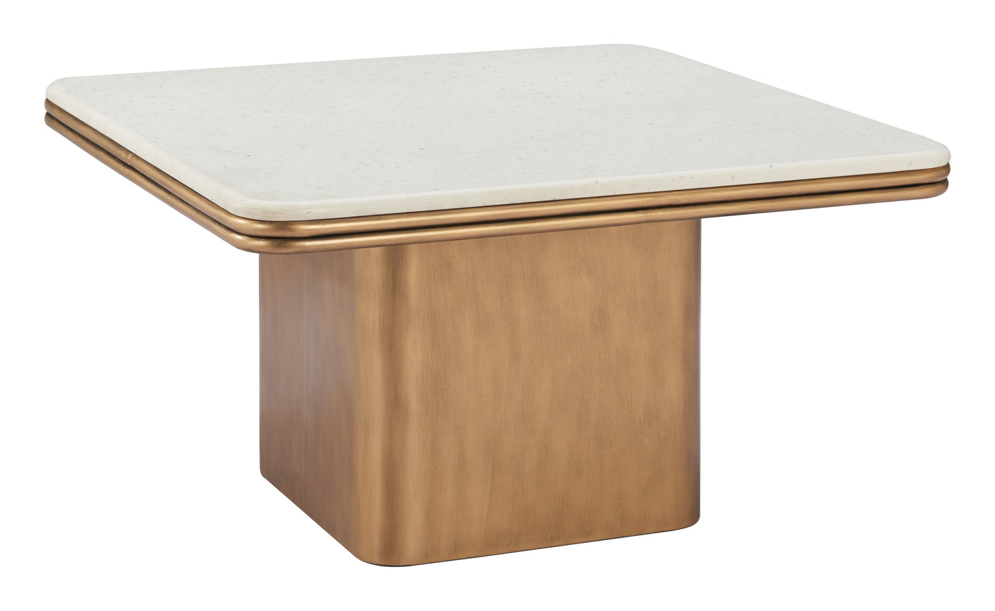 Cher Coffee Table White & Brass - Disselt Designs