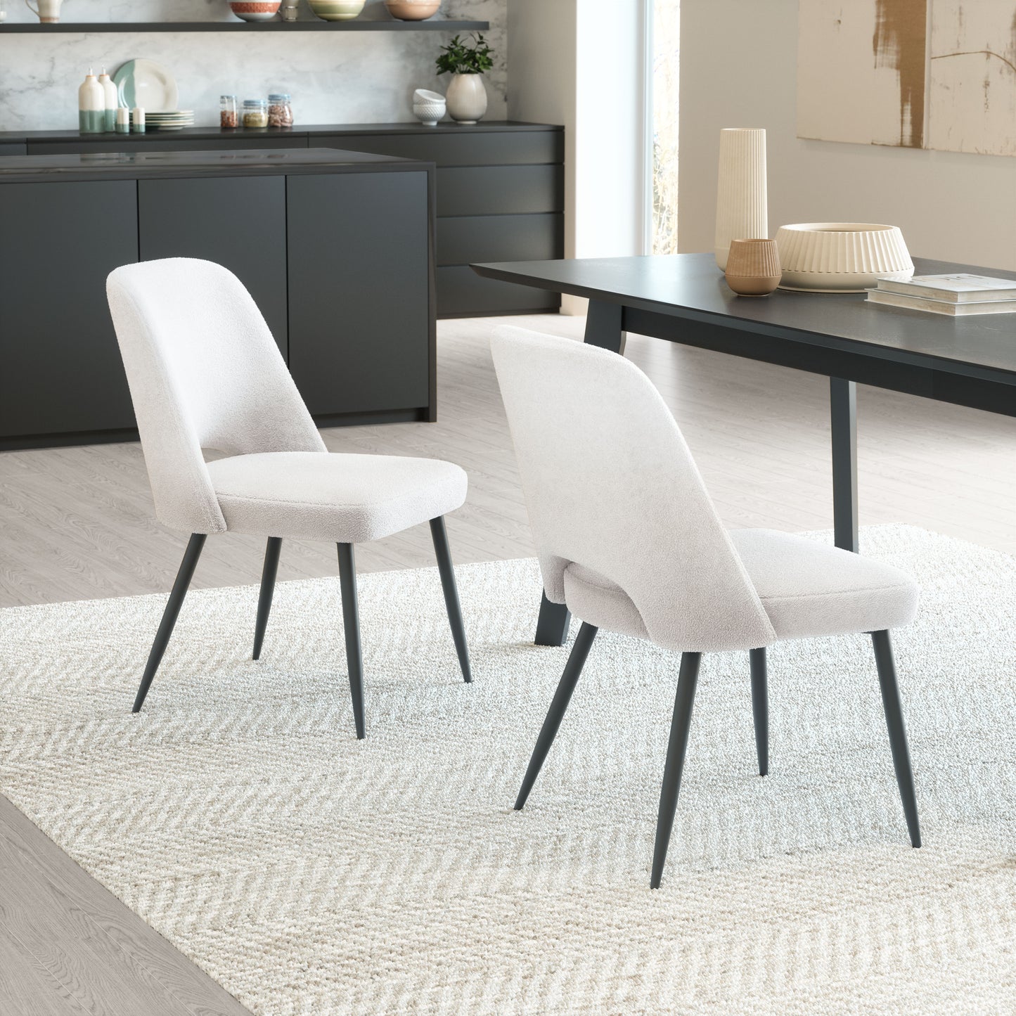 Teddy Dining Chair (Set of 2) Ivory - Disselt Designs