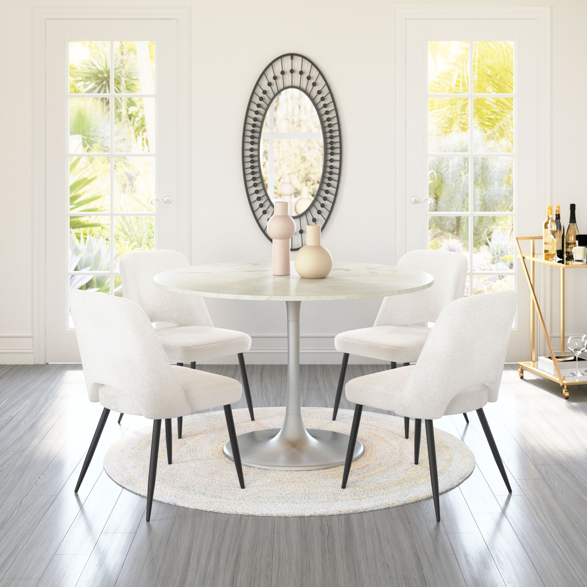 Teddy Dining Chair (Set of 2) Ivory - Disselt Designs