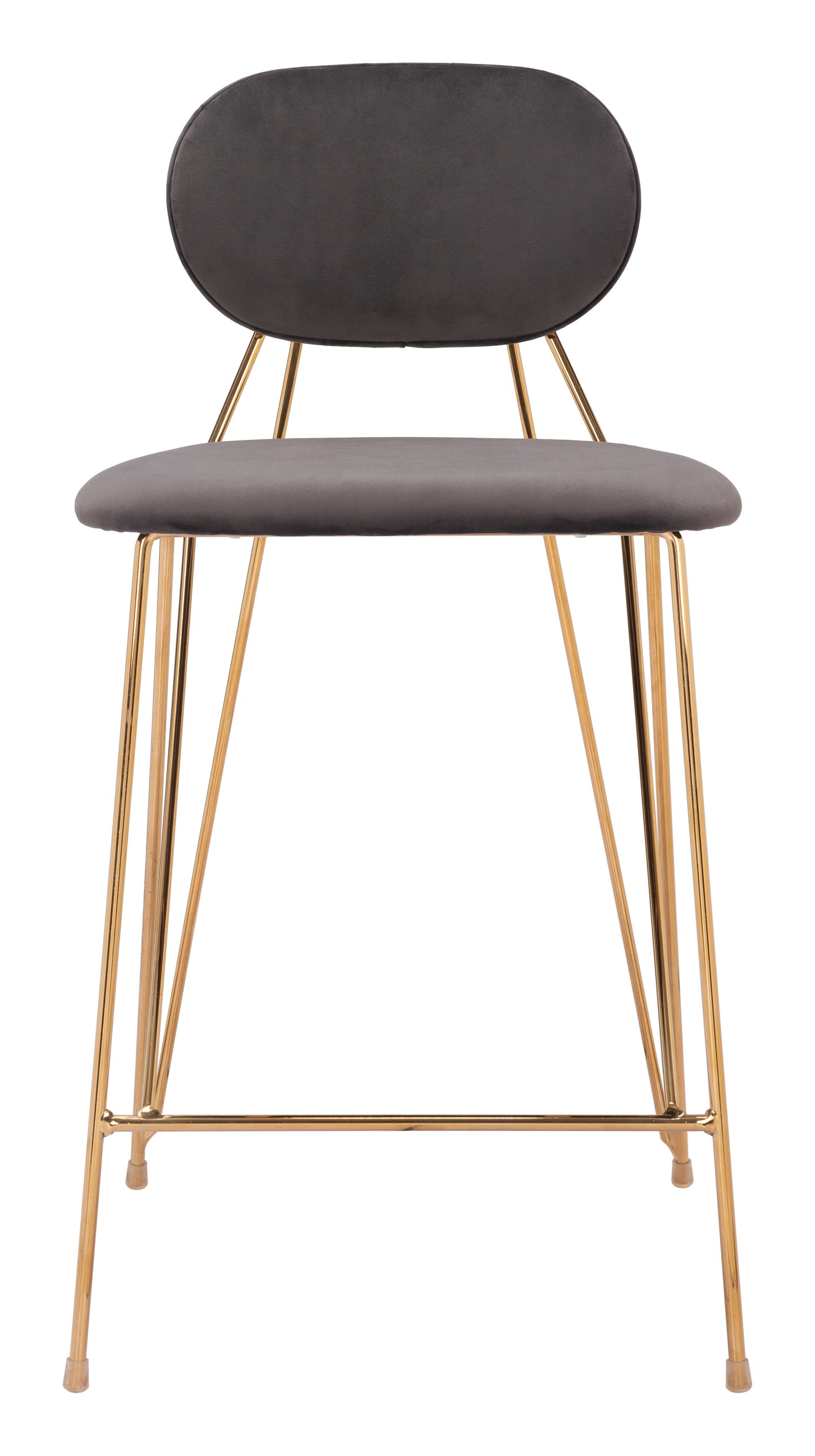 Georges Counter Stool (Set of 2) Gray & Gold - Disselt Designs