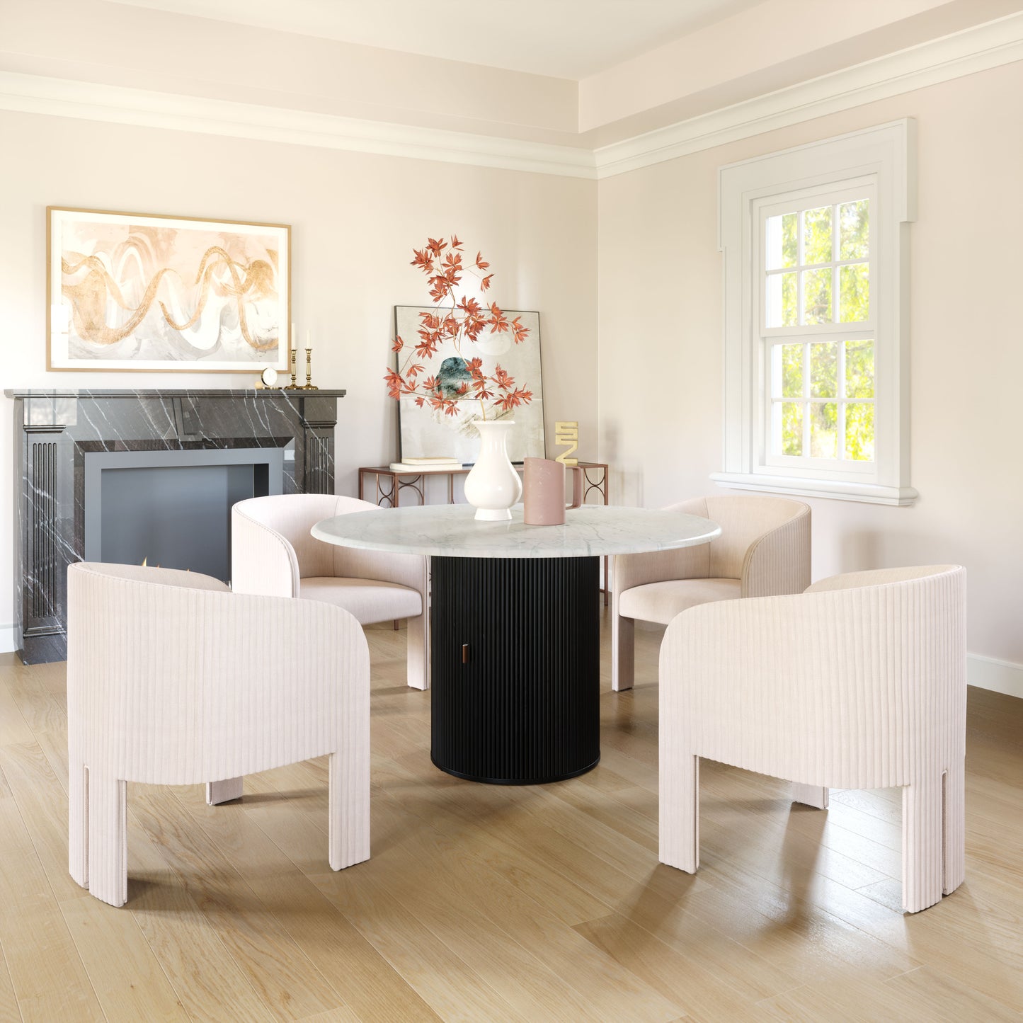 Izola Dining Table White & Black - Disselt Designs