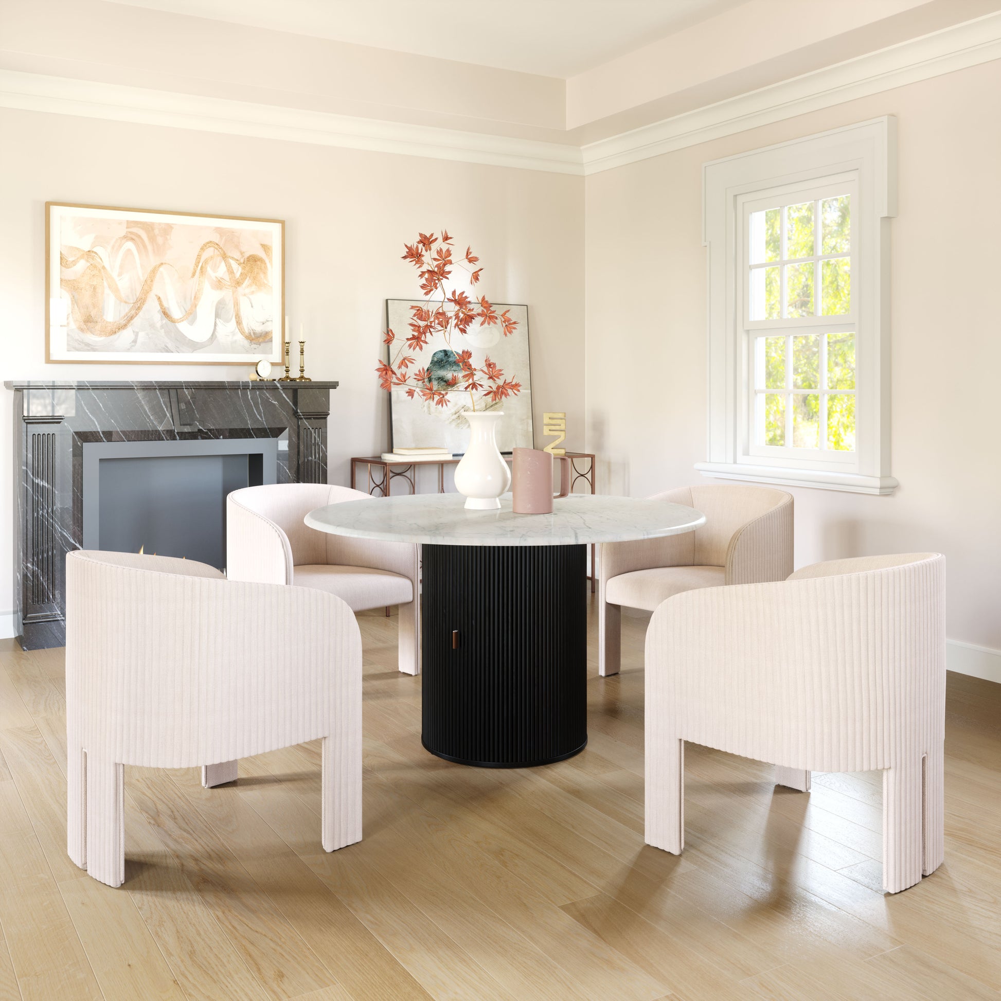 Izola Dining Table White & Black - Disselt Designs