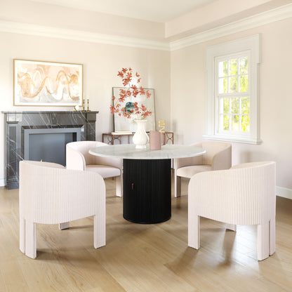 Izola Dining Table White & Black - Disselt Designs