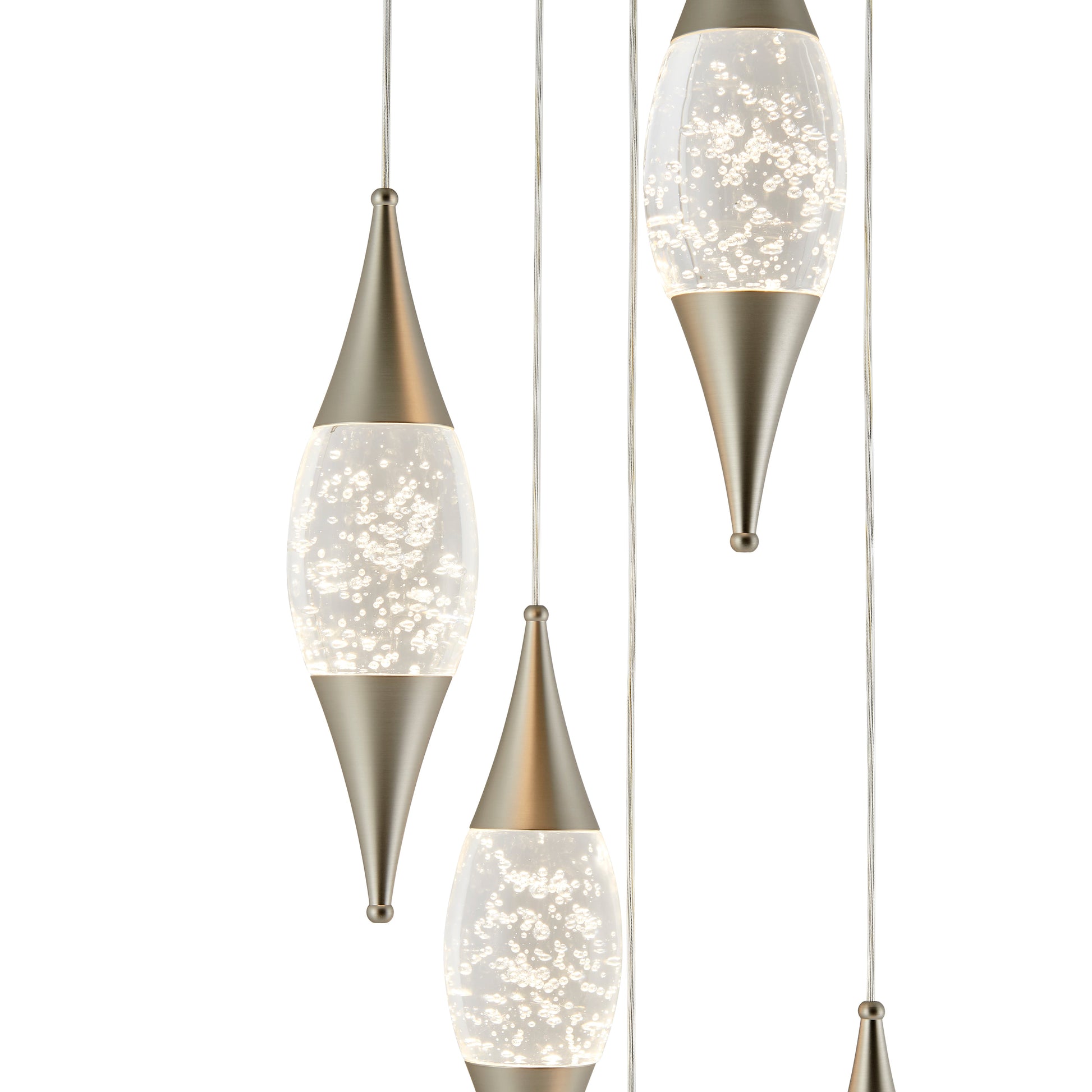 Shinny Teardrops Round Chandelier // Matte Nickel - Disselt Designs