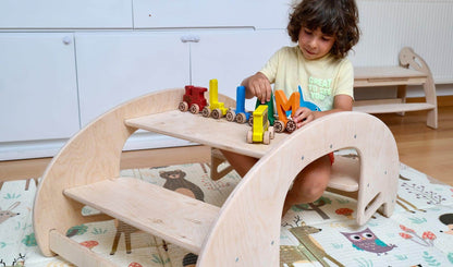 KIDS SEESAW | Montessori Wooden Seesaw & Table Chair Set