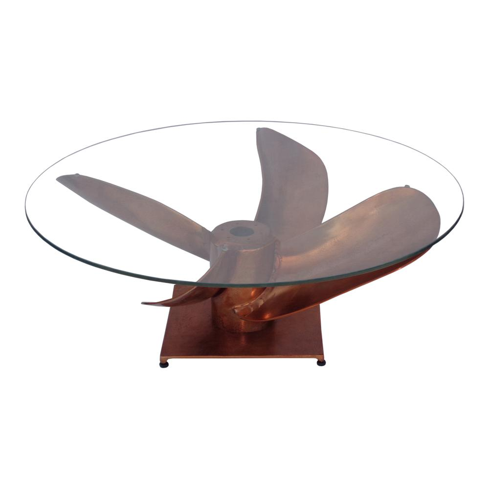 ARCHIMEDES | Copper and Glass Coffee Table