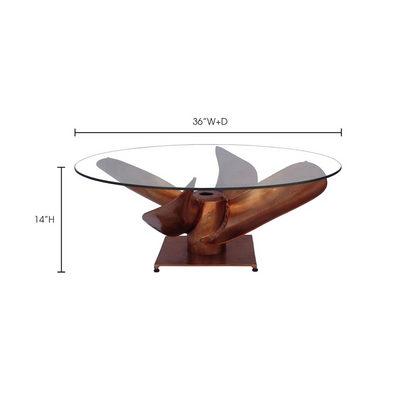 ARCHIMEDES | Copper and Glass Coffee Table