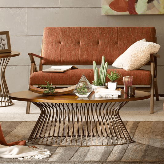 MERCER | Gold Mid-Century Coffee Table - Disselt Designs