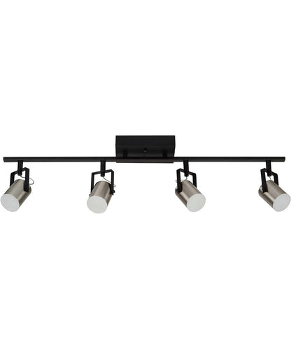 Catalina Modern 4 Light LED Track Light Kit, 33"Wide, Matte Black & Brushed Nickel Finish
