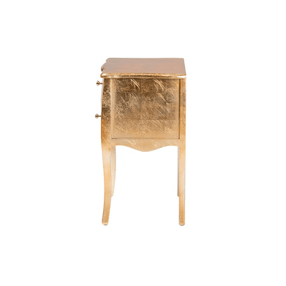 PATRICE | Classic and Traditional Gold Finished Wood 2-Drawer Nightstand - Disselt Designs