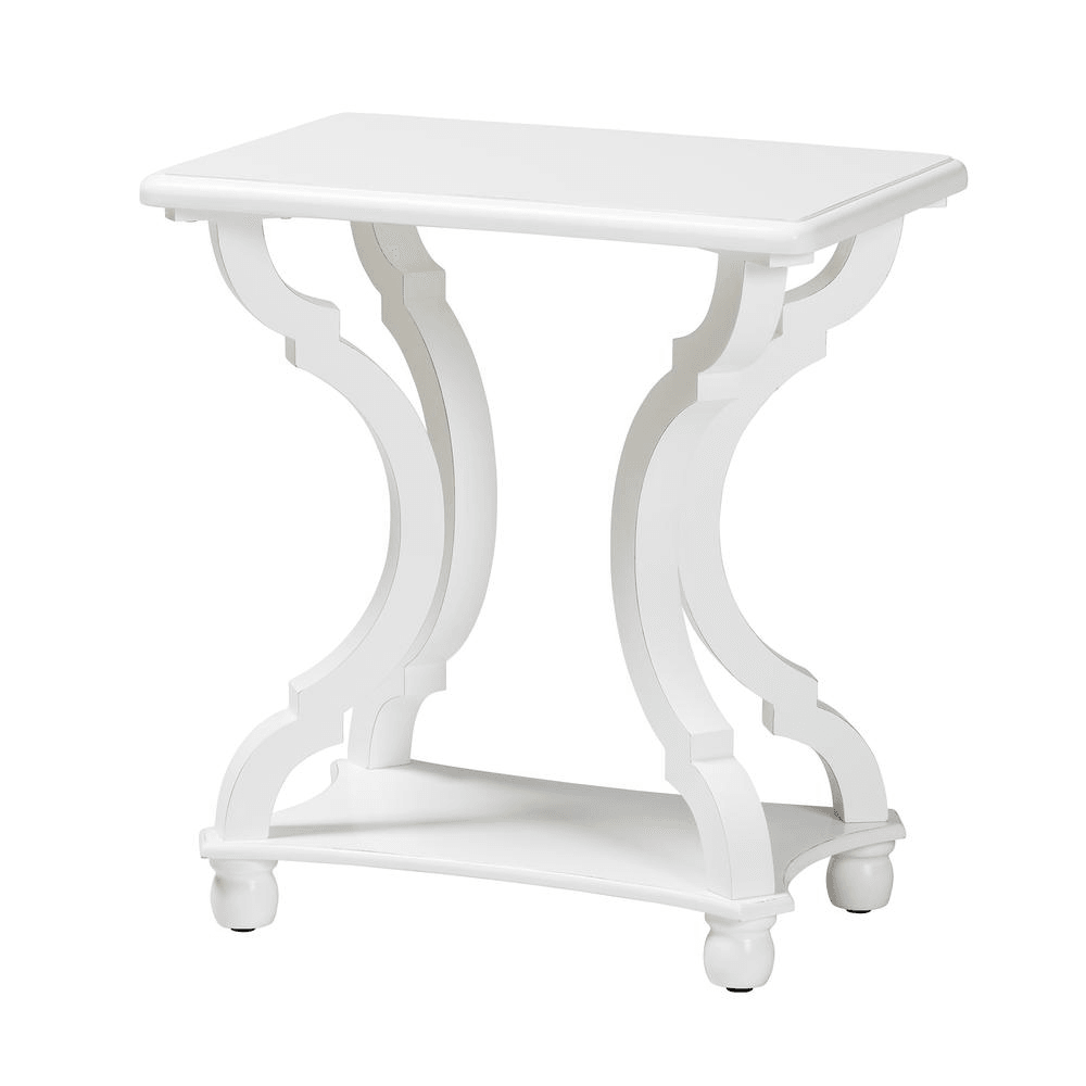 CIANNA WHITE | Classic and Traditional White Wood Accent End Table - Disselt Designs