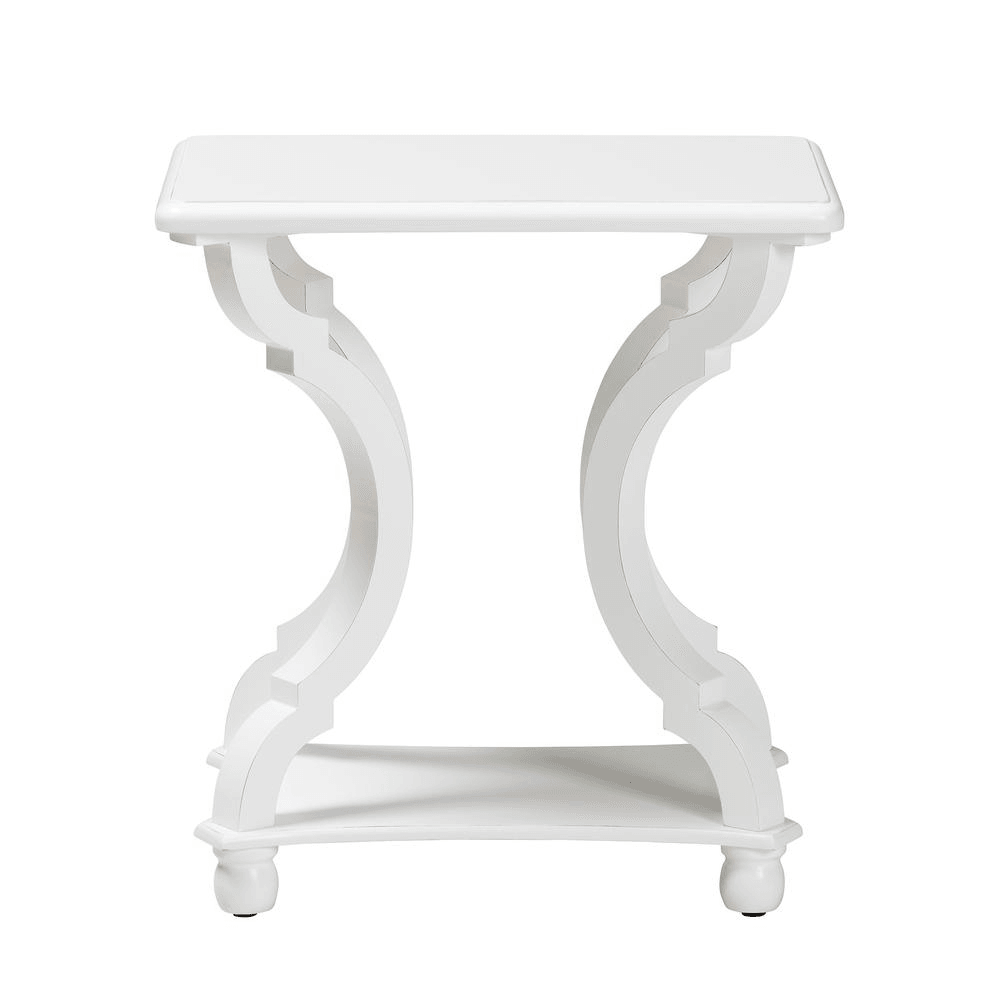 CIANNA WHITE | Classic and Traditional White Wood Accent End Table - Disselt Designs