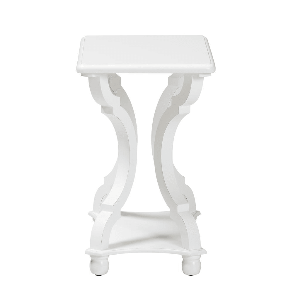 CIANNA WHITE | Classic and Traditional White Wood Accent End Table - Disselt Designs