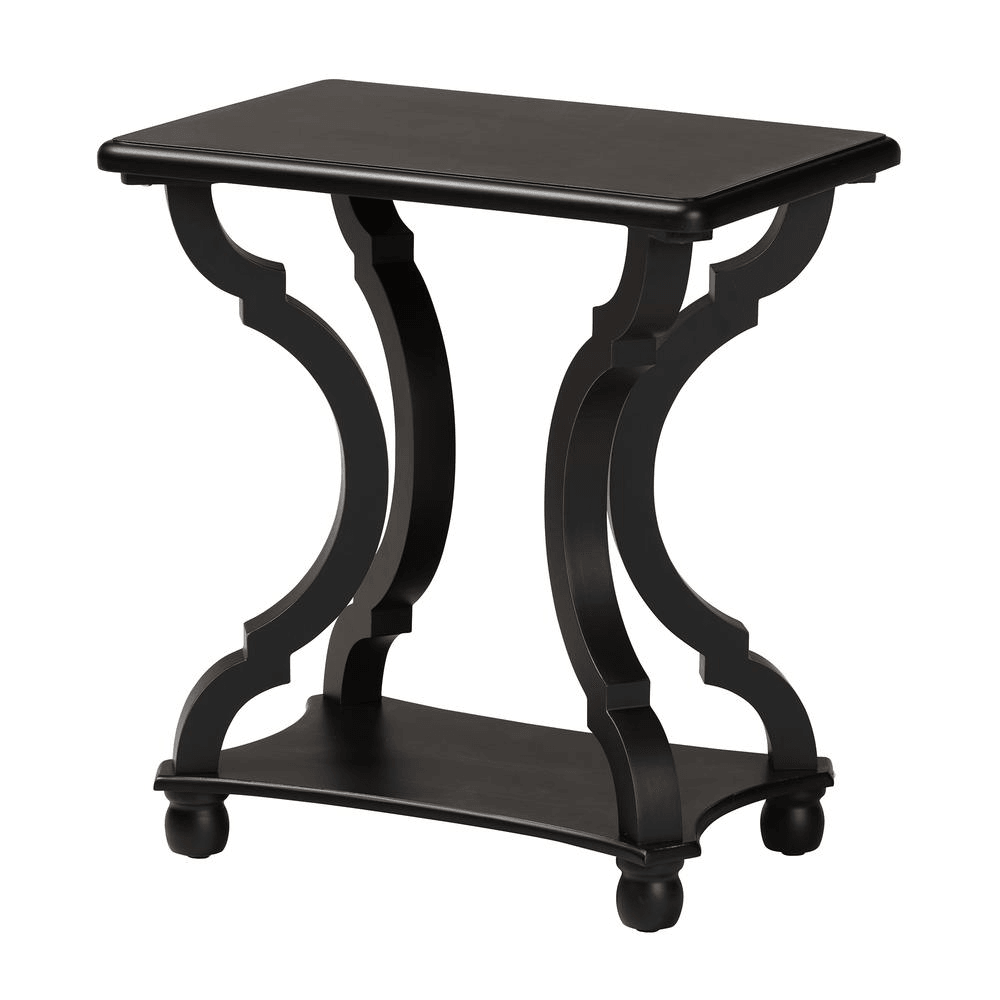 CIANNA BLACK | Classic and Traditional Black Wood Accent End Table - Disselt Designs