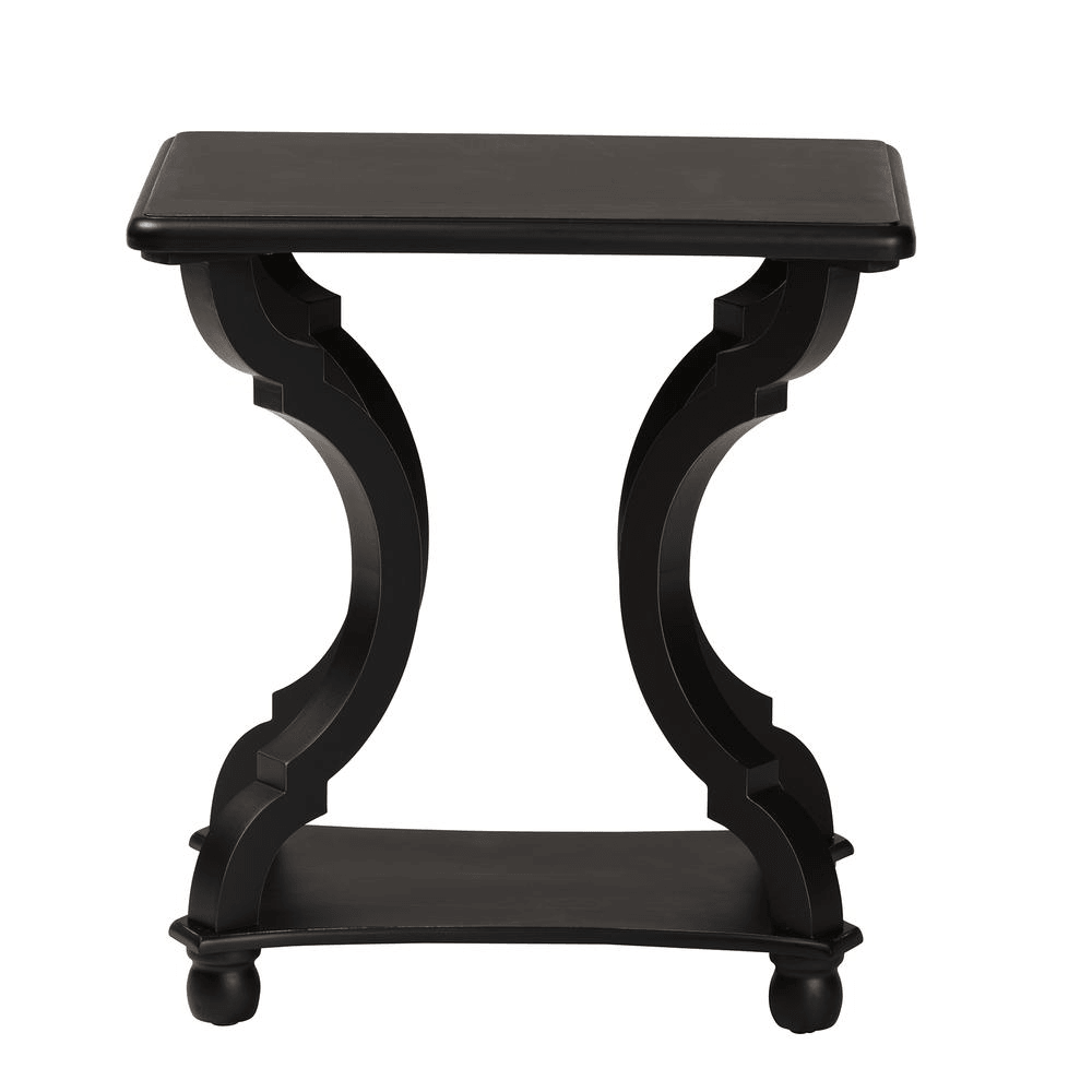 CIANNA BLACK | Classic and Traditional Black Wood Accent End Table - Disselt Designs